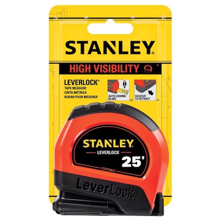 Stanley LeverLock 25 ft. L X 1 in. W Compact Tape Measure STHT30817S