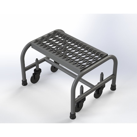 Ega Products 12" H Steel Industrial Rolling Ladder (Round Tube), 1 Steps, 450 lb. Load Capacity G1220SU