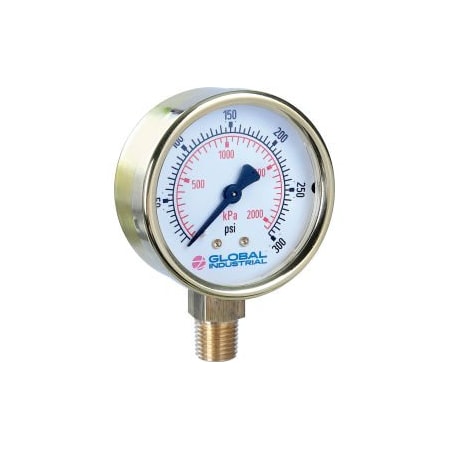 Wika 2-1/2 Pressure Gauge 160 PSI/KPA 1/4 NPT LM Polished Brass 52925604