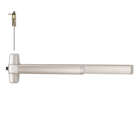 Von Duprin Grade 1 Concealed Vertical Rod Exit Bar, Wide Stile Pushpad, Satin Stainless Steel QEL9847EO 4 32D LBR
