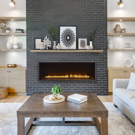 Duluth Forge Bluegrass Living Envision Vent Free Linear Propane Gas Fireplace - 48 Inch, Remote Control BVFIL48LRT