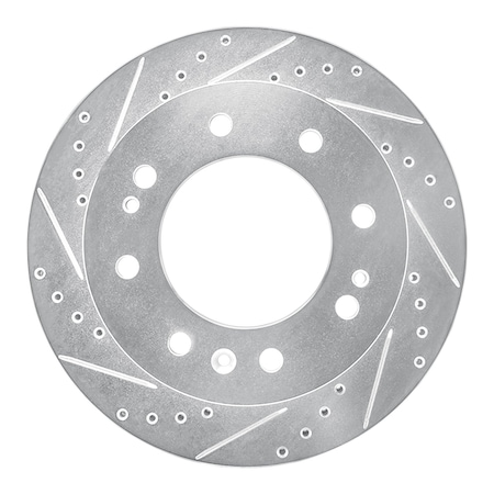 Dynamic Friction Co DFC Brake Rotor - Drilled and Slotted - Silver 631-48059L