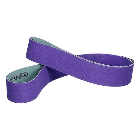 3M Cubitron Sanding Belt, Coated, Ceramic, 60 Grit, Not Applicable, 1184F, Purple 7100358076