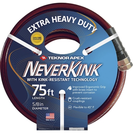 Teknor Apex Neverkink 5/8'' Dia. x 75 Ft. L. Extra Heavy-Duty Garden Hose 8644-75