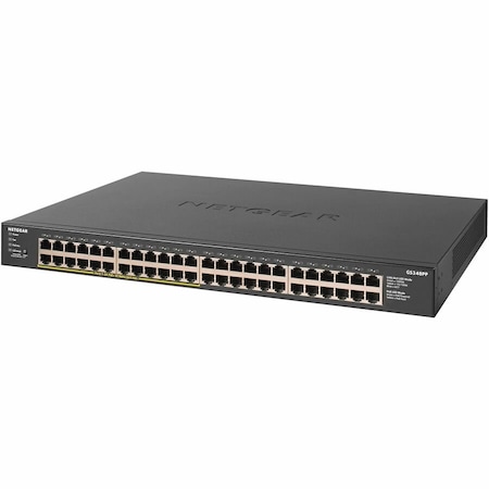 Netgear 48-PORT GIGABIT ETHERNET UNMANAGED POE+ SWITCH WITH 380W POE BUDGET AND 24 PORTS GS348PP-100NAS