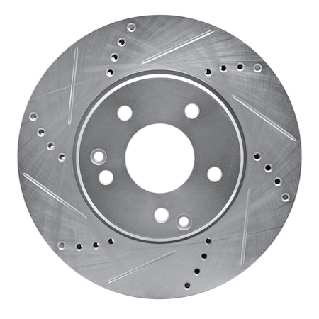 Dynamic Friction Co DFC Brake Rotor - Drilled and Slotted - Silver 631-63047L