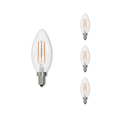 Bulbrite 40w B11 Dimm (E12) Candelabra Scrw Bse Edison Style Filament Clr LED Lght Bulb Soft Wht, 3000K, 4PK 861588