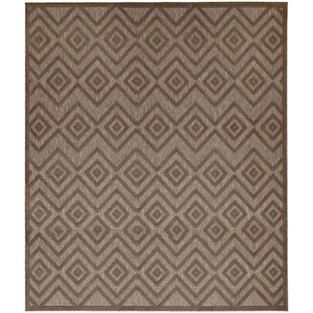 Homeroots 10' X 14' Brown Geometric Indoor Outdoor Area Rug 573252