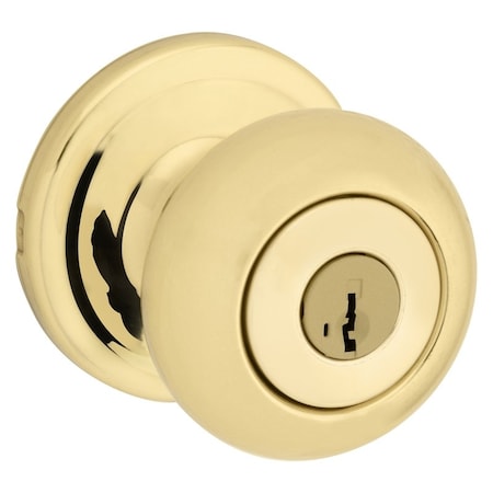 Kwikset Signature Series Keyed Entry Knob, Metal, Polished Brass 740J3SMTCP