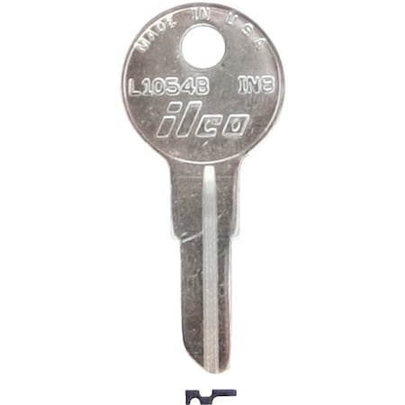Ilco Nickel Plated File Cabinet Key IN8 / L1054B, 10PK IAL2830207B
