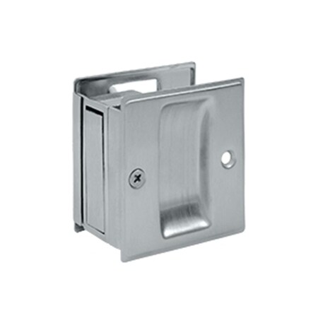 Dendesigns 2.5 x 2.75 in. Passage Pocket Lock, Satin Chrome - Solid DE831497