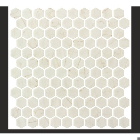 Andova Tiles SAMPLE-Vargal 1-in. Honeycomb Marble Look  Recycled Glass Hexagon Wall & Floor Mosaic Tile SAM-ANDVAR1297