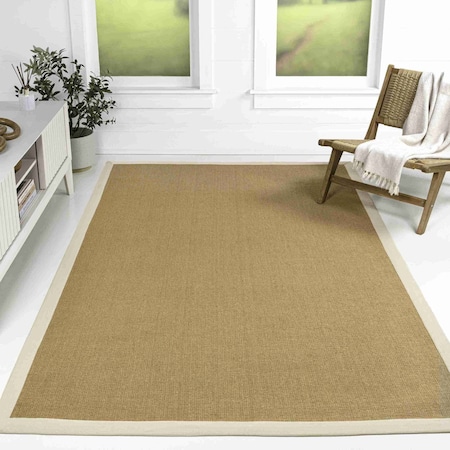 Jonathan Y Camden Farmhouse Cottage Border Jute Natural/Beige 8 ft. x 10 ft. Area Rug KTN100A-8