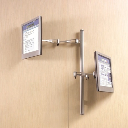 Cotytech Wall Mount For Two Monitors Long Pole Double Arm MW-D1A2L