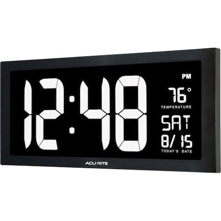 Zoro Select Digital Led Wall Clock, w/In Temp 75127MA1