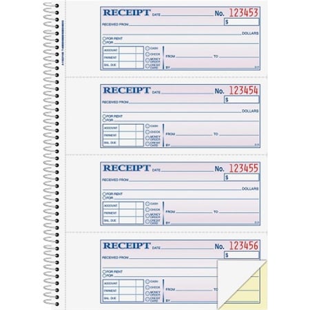 Adams Business Forms Spiral 2-part Money & Rent Receipt Book, 200 Entries per Sheets AD471842