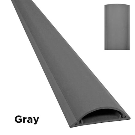 Switch On Cable Protector, 7/8 in H, 59 in L, 3-1/2 in W, 2 Channel, PVC, Gray SW3578808