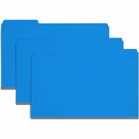 Smead Pressboard Folder, 1/3 Cut, Blue, PK25, Size: Legal 22541