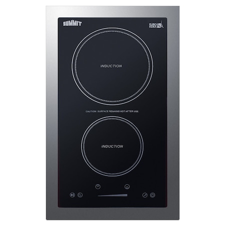 Summit 13in Wide 115V 2-Zone Induction Cooktop, Cord Included SINC2B115TK13