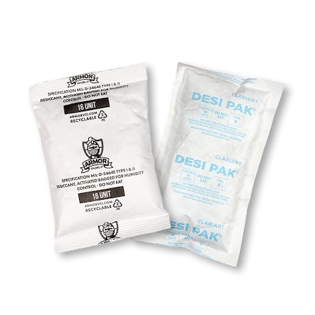 Armor Shield Desiccant, 13.3cuft, White, 16oz, PK150 D16UCT-D