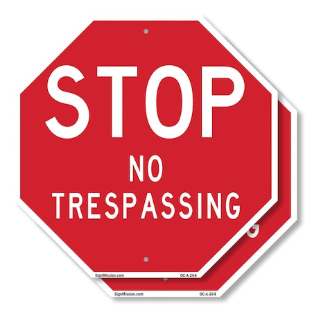 Signmission Stop No Trespassing, 6 inch X 6 inch, Plastic Sign, 2PK OC-P-2PACK-6-264