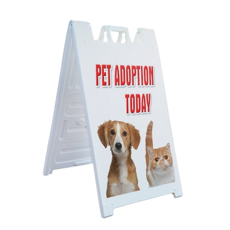 Signmission Pet Adoption Today, A-Frame & 2 Sign Inserts, Heavy-Duty Plastic Frame SBHD-C-2436-Pet Adoption Today