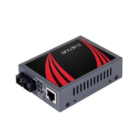 Antaira 10/100/1000TX To 1000LX Media Converter, Single-Mode 10KM, SC Connectors EMC-0201G-SC-S1