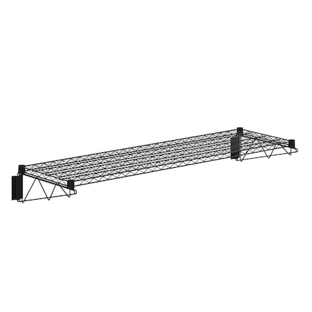 Amgood 18 in. x 60 in. Black Epoxy Wire Wall Mount Shelf AMG WRS-WALL BE-1860-Z