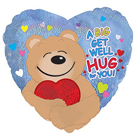 Loonballoon Get Well Balloons, 17 inch GET WELL HUG DAZZELOON LOON-LAB-214036-C-U