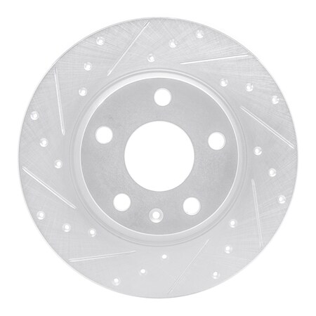 Dynamic Friction Co DFC Brake Rotor - Drilled and Slotted - Silver 631-73053L