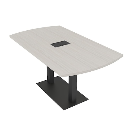 Skutchi Designs Arc Rectangle Meeting Room Table, 36 in W, 60 in L, Ivory HAR-AREC-36x60-DOU.BK-K458-EBLK