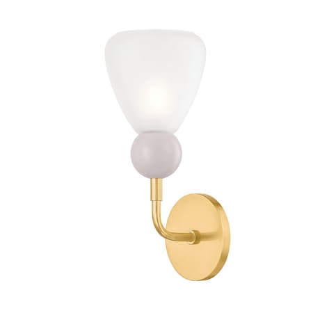 Mitzi Doreen 1 Light Wall Sconce 5.25 In. Aged Brass/Soft Peignoir H904101-AGB/SPG
