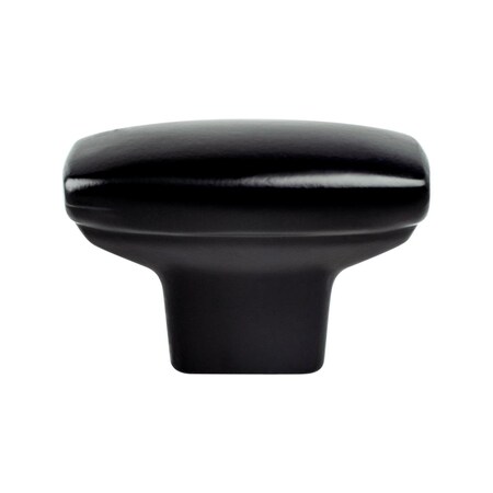 Berenson Transitional Advantage One Matte Black Rounded Rectangle Knob 9183-1055-P