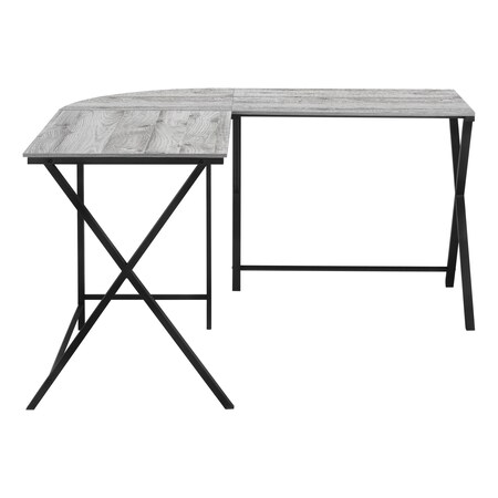 Homeroots 55" Gray and Black L Shape Computer Desk 376541