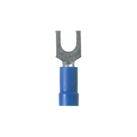 Panduit Ring Terminal, #6 Stud Size, 14 AWG, 600 V, Vinyl Insulated, Blue, 1000 PK PV14-6FN-M