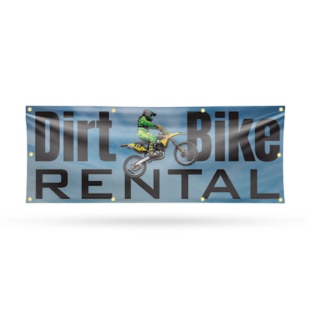 Signmission Dirt Bike Rental, 36 Inch x 96 Inch, Vinyl Banner B-96-30545