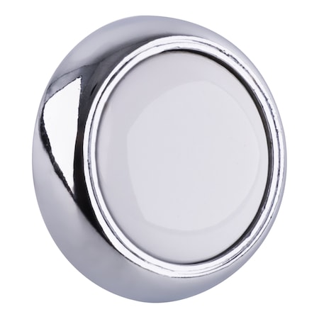 Brixwell Dual-Tone Round Cabinet Knob With White Insert For Kitchen Hardware 1 1/4 in Dia Polished Chrome BXB1291CHW