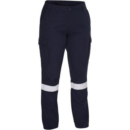Bisley Dual-Certified AR/FR Women's Ripstop Industrial Taped Cargo Pant, Industrial Wash Durable 385WFRCS-10T