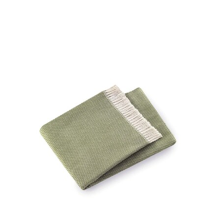 Homeroots Soft Olive Green Links Pattern Throw Blanket 475699