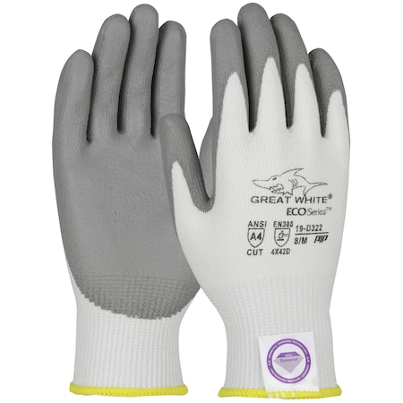 G-Tek Seamless Knit Dyneema Diamond 2.0 Blended Glove w/PU Coated Flat Grip on Palm&Fingers, 12PK 5546