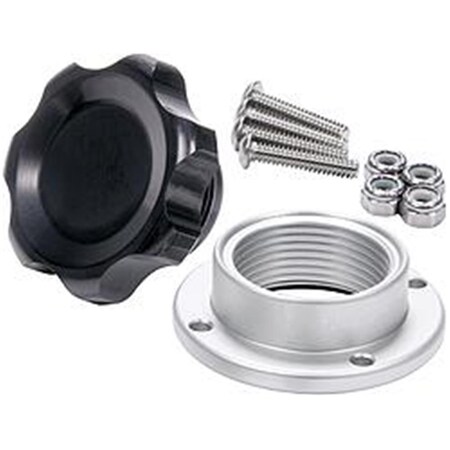 Allstar Performance Black Anodized Filler Cap with Bolt-In Aluminum Bung; Small ALL36181