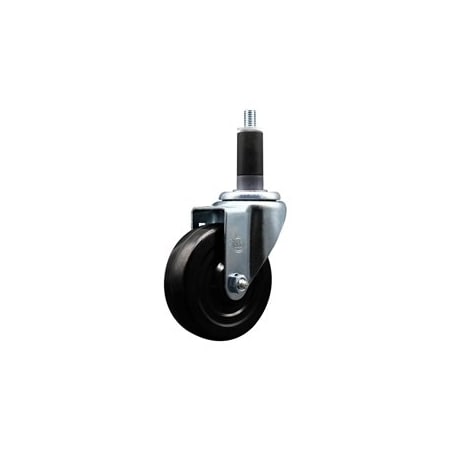 Service Caster 4'' SS Soft Rubber Wheel Swivel 1-1/8'' Expanding Stem Caster SCC-SSEX20S414-SRS-118