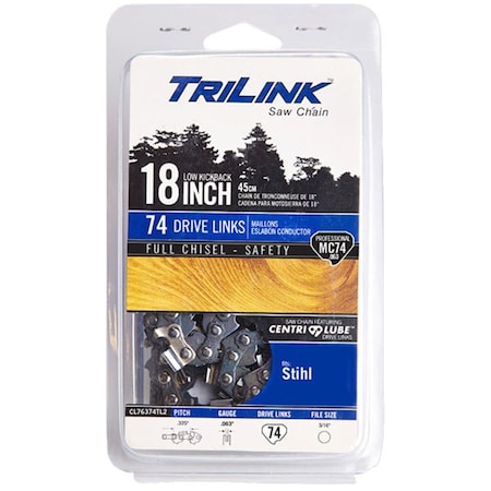 Trilink Saw Chain Full Chisel Chain - 0.063 in. - 74 Drive Links CL76374TL2