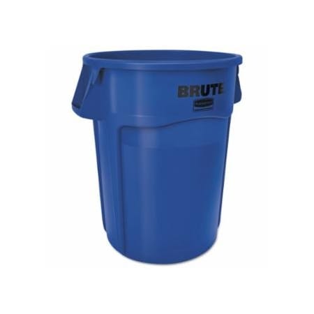 Rubbermaid Commercial BRUTE Round Container without Lid, 32 gal, Heavy-Duty Plastic, Blue 640-FG263200BLUE