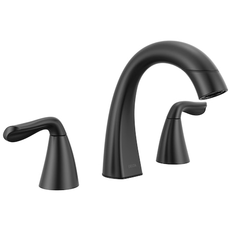 Delta Arvo Two Handle Widespread Pull-Down Bathroom Faucet Matte Black 35840LF-BLPD