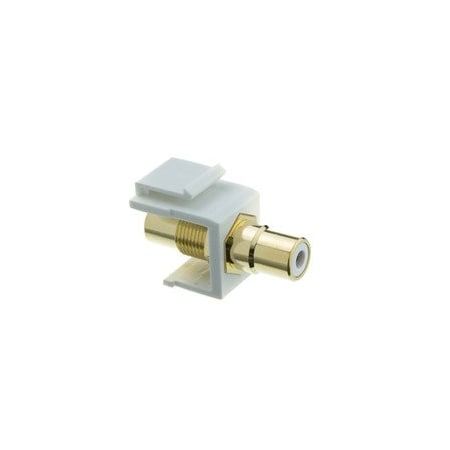 Keystone Insert White RCA Female Coupler White RCA Keystone Insert White RCA Female Coupler White RCA