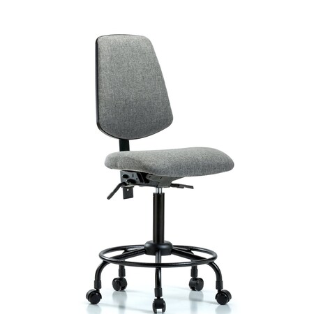 Blue Ridge Ergonomics Fab Med Bench Chair, Bk, RT, Cast, Gry, No Arms, 24" to 31" Height, Gray BR-FMBCH-MB-RT-T1-A0-RC-F44