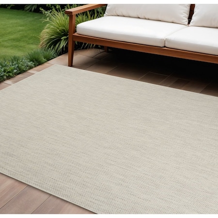 Homeroots 12' X 15' Ivory And Silver Geometric Indoor Outdoor Area Rug 554868