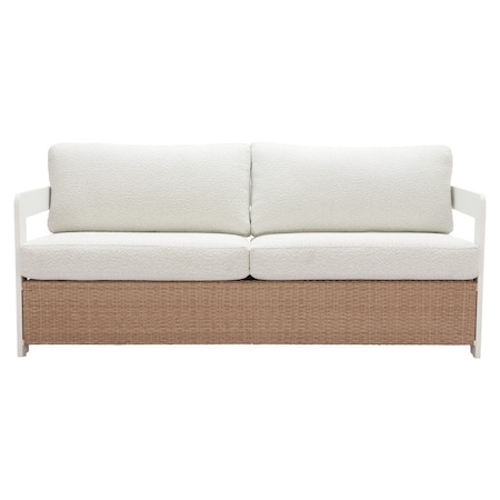 Homeroots 73" White Polypropylene Sofa 667658