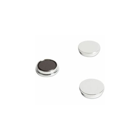 U Brands High-Intensity Board Magnets, Circles, Silver, 1.25, 10PK 5163U00-12